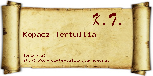 Kopacz Tertullia névjegykártya